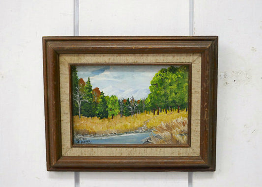 Changing Season 風景画 油絵入り オイルペインティング ヴィンテージ 木製フレーム フレーム 額縁 アート USA