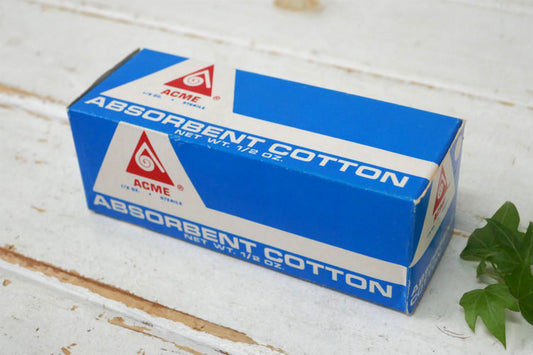ACME ABSORBENT COTTON ヴィンテージ パッケージ MADE IN USA 紙箱 デッドストック 救急用 コットン