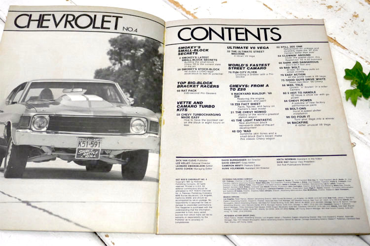HOT ROD MAGAZINE ホットロッド マガジン 1981's CHEVROLET No.4 ヴィンテージ雑誌 USA アメ車 シボレー カスタムカー ガレージ 雑貨