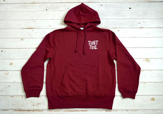 First Trip ファーストトリップ スマイル＆キノコ 60's デザイン バーガンディ オリジナル プルオーバー パーカー フーディー アパレル