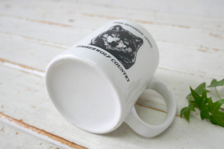 ミリタリー 米陸軍 104th DIVISION TNG ティンバーウルフ オオカミ柄 カリフォルニア州 オレゴン州 マグカップ コーヒーマグ 食器 USA