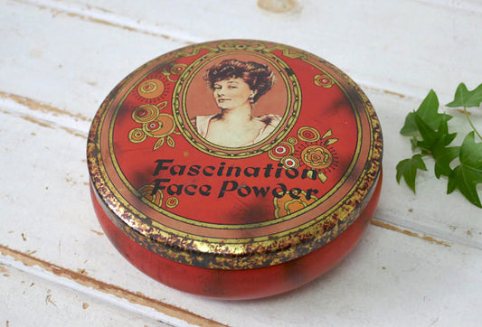 Daher Decorated Ware イギリス フェイスパウダー 女性 美女 肖像画 エレガント ティン製 ヴィンテージ パウダー缶 ティン缶