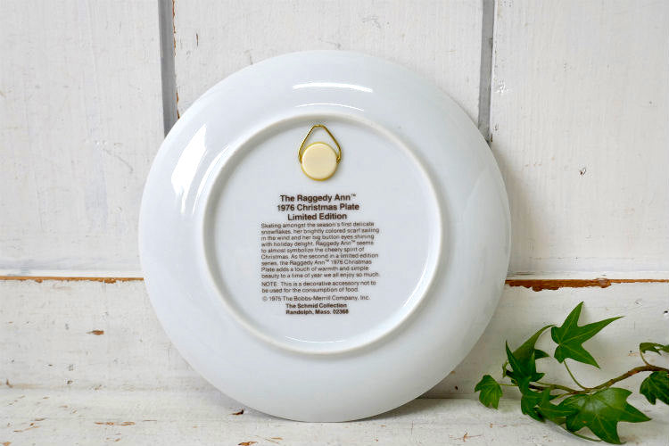 ラガディアン&アンディ クリスマス 限定版 雪 ホリデーシーズン 陶磁器 70's ヴィンテージ 絵皿 プレート 飾り皿 コレクタープレート