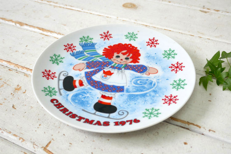 ラガディアン&アンディ クリスマス 限定版 雪 ホリデーシーズン 陶磁器 70's ヴィンテージ 絵皿 プレート 飾り皿 コレクタープレート