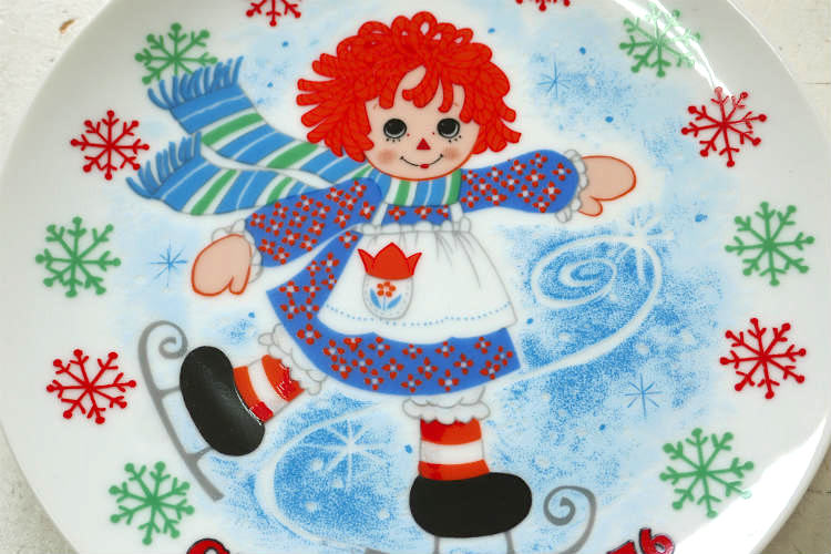 ラガディアン&アンディ クリスマス 限定版 雪 ホリデーシーズン 陶磁器 70's ヴィンテージ 絵皿 プレート 飾り皿 コレクタープレート
