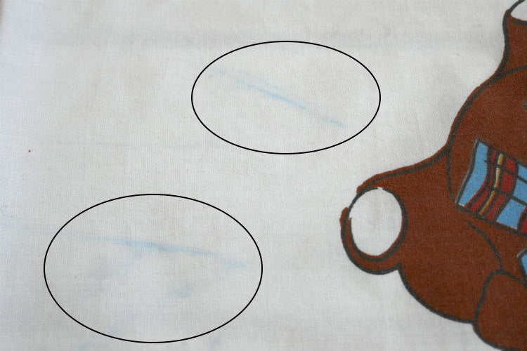 CANNON テディベア クマ くま リボン 80's ヴィンテージ ユーズドシーツ ベッドシーツ フラットタイプ USA