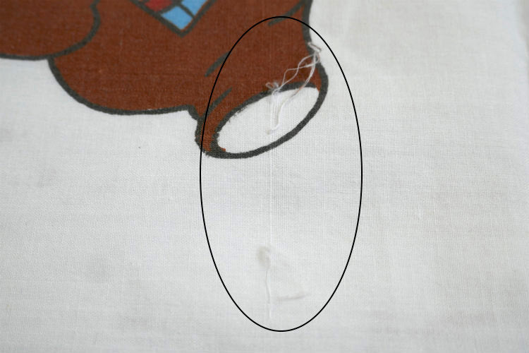 CANNON テディベア クマ くま リボン 80's ヴィンテージ ユーズドシーツ ベッドシーツ フラットタイプ USA