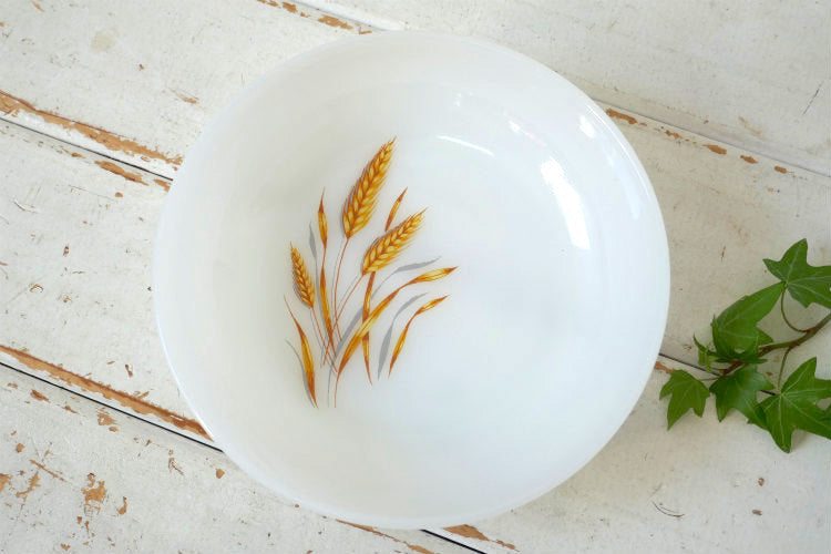 FireKing ファイヤーキング Wheat ウィート 小麦柄 スーププレート ボウル 食器 USA