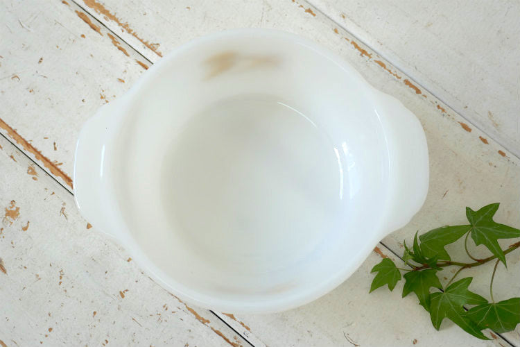 FireKing ファイヤーキング Wheat ウィート 小麦柄 ミルクガラス製 キャセロール ボウル 1パイント 食器 USA