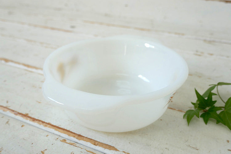 FireKing ファイヤーキング Wheat ウィート 小麦柄 ミルクガラス製 キャセロール ボウル 1パイント 食器 USA