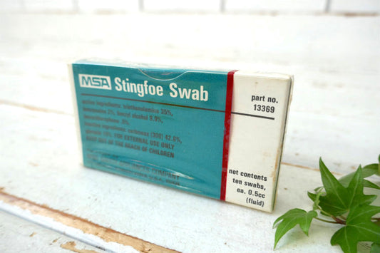 MSA Stingfoe Swab ファーストエイド EE31 First Aid ヴィンテージ 紙箱 デッドストック 救急箱