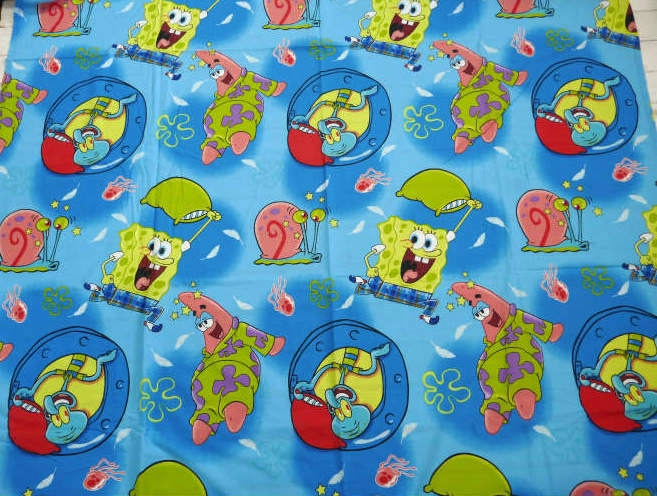 スポンジボブ ビキニタウン パトリック ゲイリー イカルド 海 ユーズドシーツ ベッドシーツ(フラットタイプ)