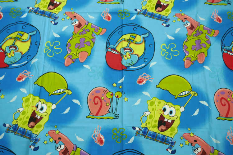 スポンジボブ ビキニタウン パトリック ゲイリー イカルド 海 ユーズドシーツ ベッドシーツ(フラットタイプ)