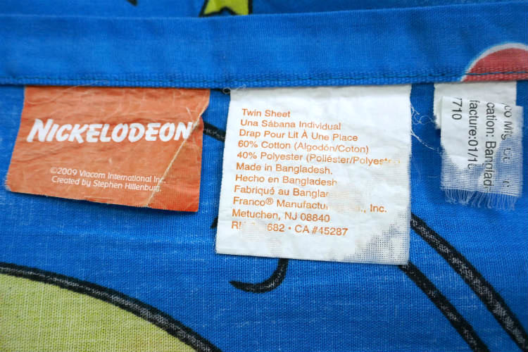 スポンジボブ ビキニタウン パトリック ゲイリー イカルド 海 ユーズドシーツ ベッドシーツ(フラットタイプ)