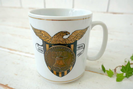 Bicentennial アメリカ建国200周年 イーグル自由の鐘 メダル付き セラミック製 ヴィンテージ マグカップ 記念品 食器