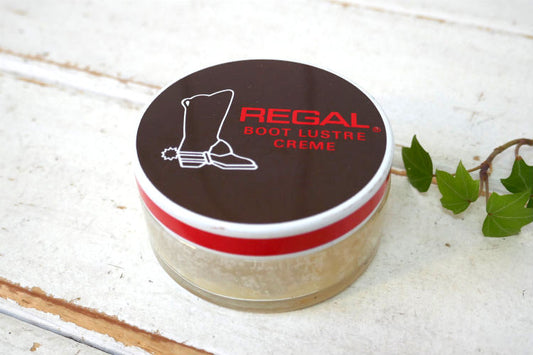 REGAL BOOTS LUSTRE CREME リーガル ウエスタンブーツ 靴磨き クリーム シューポリッシュヴィンテージ ガラス容器 USA