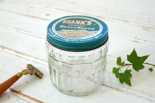 Krank’s Brushless Shave Kareem シェービングクリーム 40's ヴィンテージ ガラス容器 ガラスジャー BARBER バーバー 床屋 USA