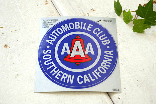 AAA トリプルエー AUTOMOBILE CLUB 南カリフォルニア 限定品 オリジナル ステッカー 正規品 当時モノ デッドストック USA
