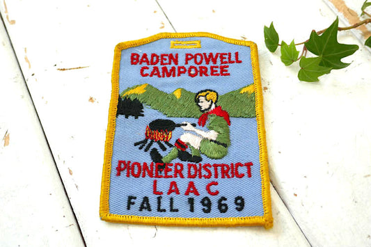 BADEN POWELL CAMPOREE 1969 ボーイスカウト ヴィンテージ ワッペン 刺繍 USA ソロキャン キャンプ飯