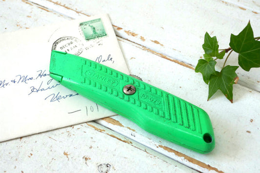 STANLEY TOOL 工業系デザイン 10-079 ヴィンテージ カッター ナイフ ネオングリーン USA