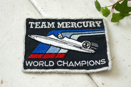 TEAM MERCURY WORLD CHAMPONS 1970'sチームマーキュリー ワールド チャンピオン ヴィンテージ アドバタイジング 刺繍 ワッペン レーシングチーム