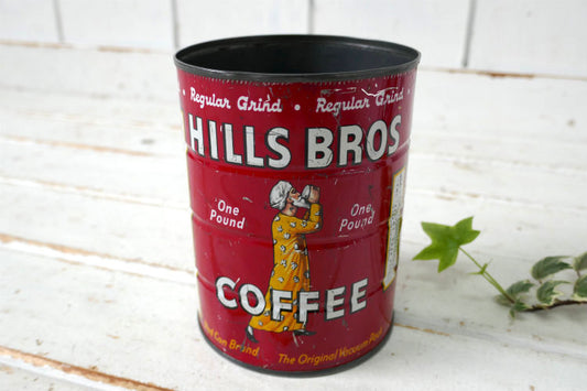 1878~サンフランシスコ HILLS BROS COFFEE ヒルスコーヒー ビンテージ コーヒー缶 ブリキ缶 カフェ 店内ディスプレイ USA
