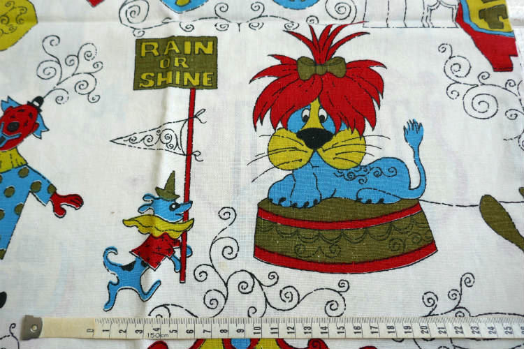 Penny Circus Big Top サーカス ピエロ 動物 アニマル 60's ヴィンテージ ピローケース 枕カバー USA