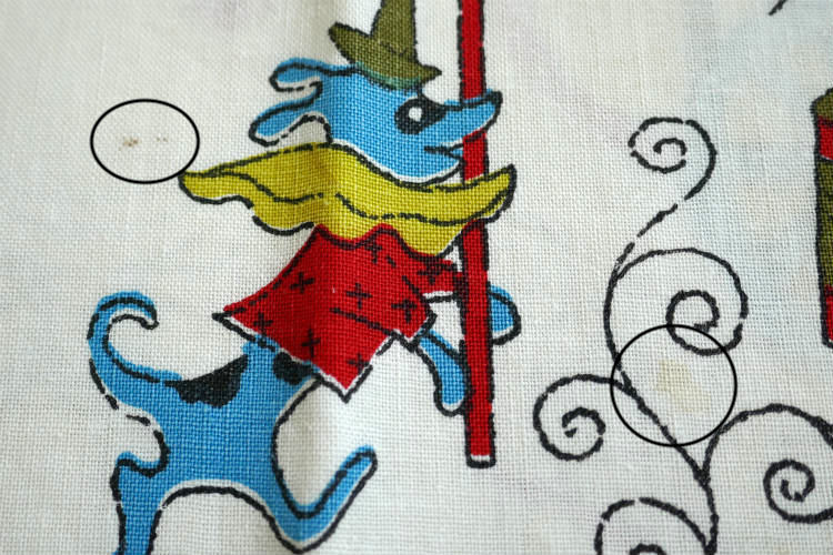 Penny Circus Big Top サーカス ピエロ 動物 アニマル 60's ヴィンテージ ピローケース 枕カバー USA