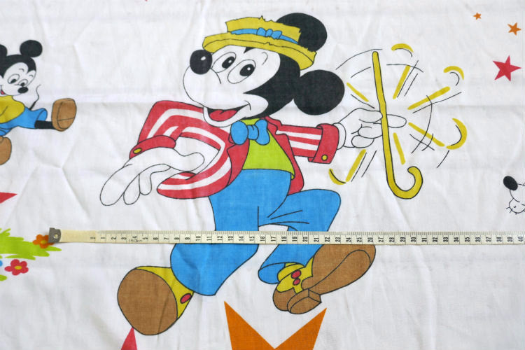 レア物 ミッキー&フレンズ モーティ フェルディ ドナルドダック プルート グーフィー 星 スター柄 70's ヴィンテージ ユーズドシーツ(ボックスタイプ) USA