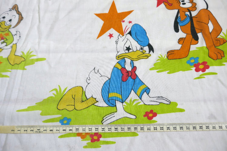 レア物 ミッキー&フレンズ モーティ フェルディ ドナルドダック プルート グーフィー 星 スター柄 70's ヴィンテージ ユーズドシーツ(ボックスタイプ) USA