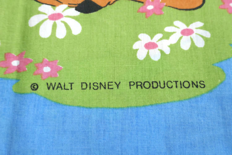 Bambi バンビ ディズニー 子鹿バンビ フラワー 蝶々 レトロ 70's ヴィンテージ ユーズドシーツ(1/2) USA 状態良好