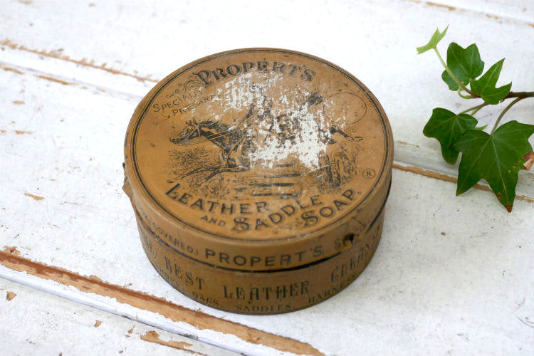 PROPERT'S プロパーツ 1930s LEATER AND SADDLE SOAP サドルソープ ヴィンテージ ティン缶 イギリス製 英国 ENGLAND