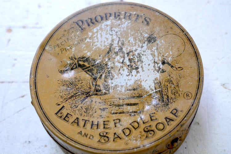 PROPERT'S プロパーツ 1930s LEATER AND SADDLE SOAP サドルソープ ヴィンテージ ティン缶 イギリス製 英国 ENGLAND