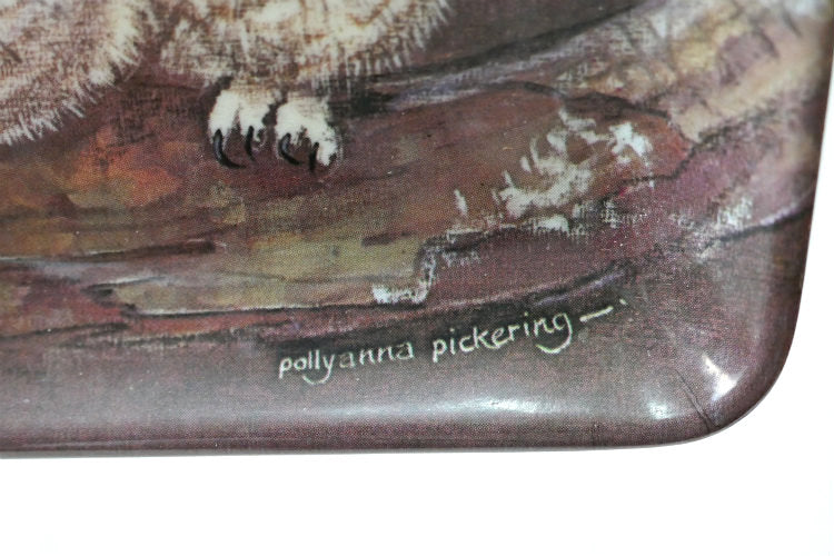 Pollyanna Pickering ポリアンナ ピカリング 幸せの鳥 フクロウ親子 アーティスト イタリア製 ヴィンテージ トレイ