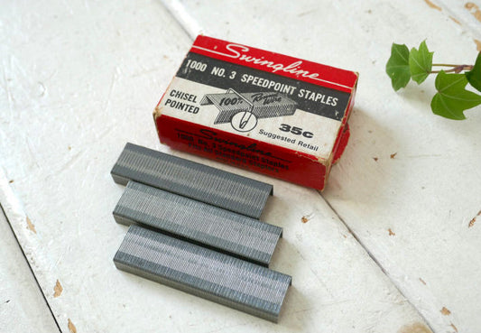 Swingline No.3 ステープラー 70's ヴィンテージ ホッチキス芯 紙箱 パッケージ ステーショナリー USA