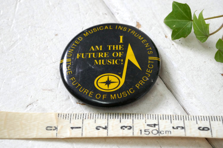 I AM THE FUTURE OF MUSIC 音楽 ♪ ミュージカル 未来プロジェクト USA ヴィンテージ 缶バッジ