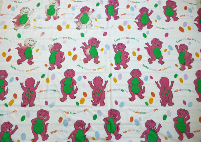 Barney & Friends バーニー&フレンズ 恐竜柄 ユーズドシーツ キャラクターシーツ(フラットタイプ) USA