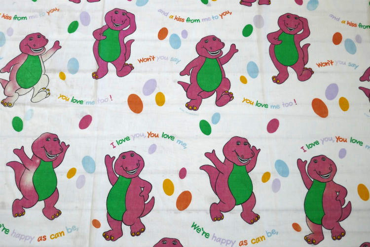 Barney & Friends バーニー&フレンズ 恐竜柄 ユーズドシーツ キャラクターシーツ(フラットタイプ) USA