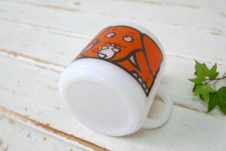 FEDERAL GLASS フェデラル ゾウ ぞう ネズミ ミルクガラス製 60's ヴィンテージ マグカップ 食器 USA
