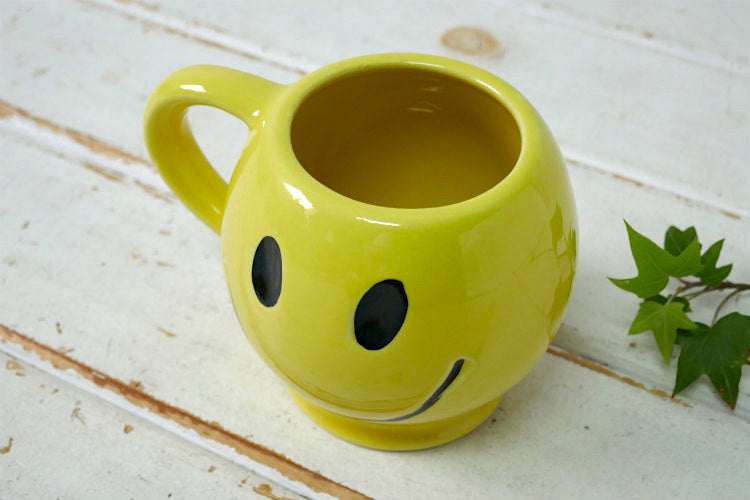 McCoy マッコイ スマイル スマイリー イエロー 陶器製 70's ヴィンテージ マグカップ 食器 USA