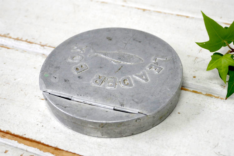 LEADER BOX アルミ製 ヴィンテージ ケース ルアー&フライ フィッシング 釣り道具 USA タックルボックス