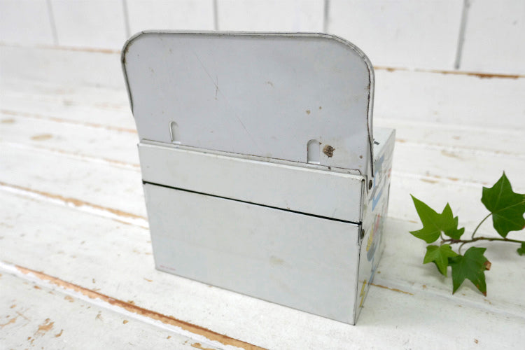 RECIPES RECIPE REST レトロ フルーツ柄 折り畳み式 カードスタンド レシピカード付き ティン製 50's ヴィンテージ レシピボックス レシピ缶 里帰り品