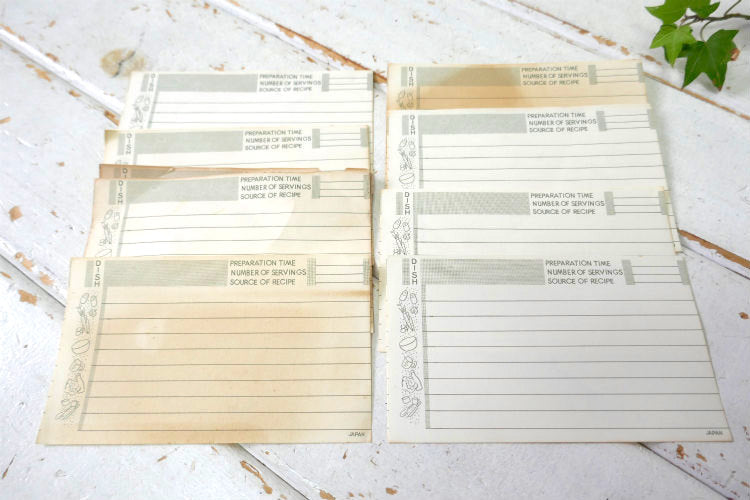RECIPES RECIPE REST レトロ フルーツ柄 折り畳み式 カードスタンド レシピカード付き ティン製 50's ヴィンテージ レシピボックス レシピ缶 里帰り品