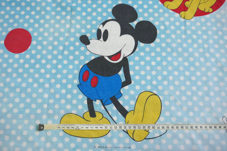 ミッキー&フレンズ 水玉 ダンス柄 ヴィンテージ ユーズドシーツ ベッドシーツ(ボックスタイプ) USA