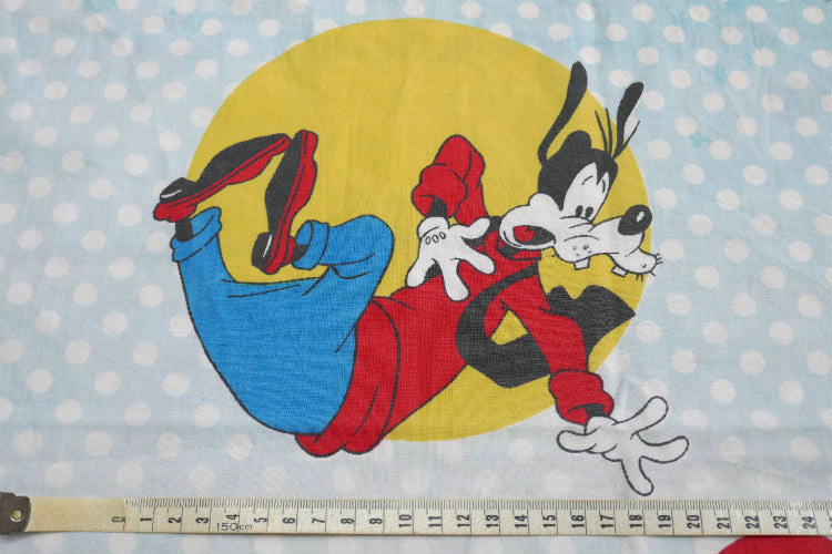 ミッキー&フレンズ 水玉 ダンス柄 ヴィンテージ ユーズドシーツ ベッドシーツ(ボックスタイプ) USA