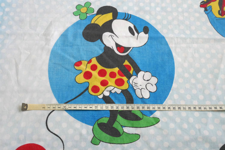 ミッキー&フレンズ 水玉 ダンス柄 ヴィンテージ ユーズドシーツ ベッドシーツ(ボックスタイプ) USA