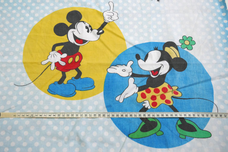 ミッキー&フレンズ 水玉 ダンス柄 ヴィンテージ ユーズドシーツ ベッドシーツ(ボックスタイプ) USA