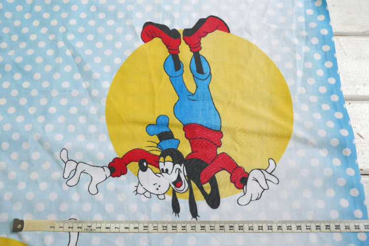 ミッキー&フレンズ 水玉 ダンス柄 ヴィンテージ ユーズドシーツ ベッドシーツ(ボックスタイプ) USA