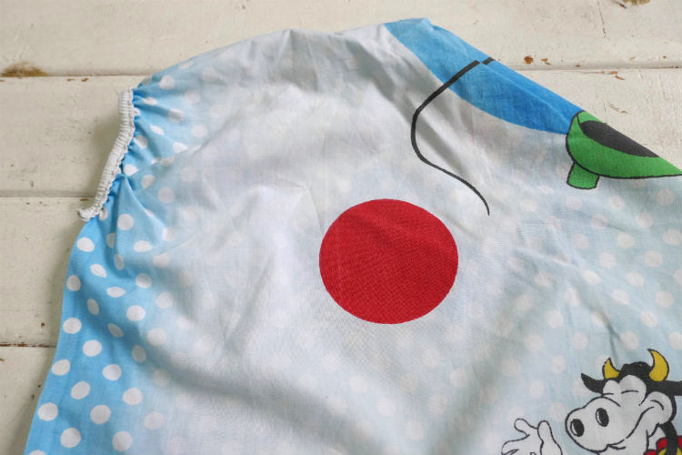 ミッキー&フレンズ 水玉 ダンス柄 ヴィンテージ ユーズドシーツ ベッドシーツ(ボックスタイプ) USA