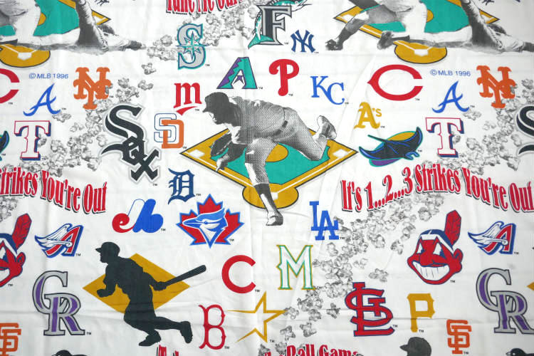 MLB メジャーリーグ 野球 チームロゴ バッター ユーズドシーツ ベッドシーツ フラットタイプ USA